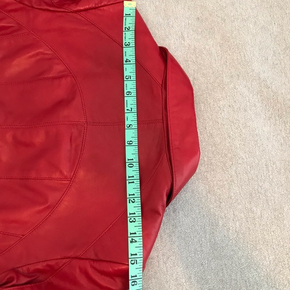 Danier | Red Italian Leather Jacket  XS ~ NWOT - Picture 5 of 15